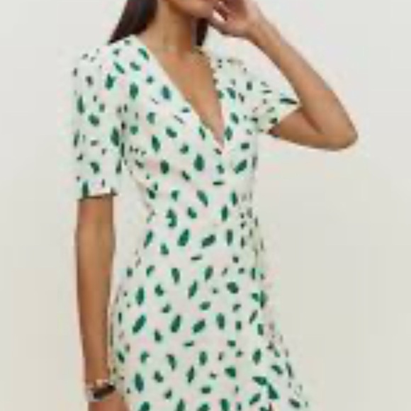 Reformation Dresses & Skirts - Reformation White and Green Midi Dress